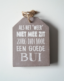Houten hanger, als het weer niet mee zit...