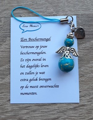Beschermengel natuursteen turquoise