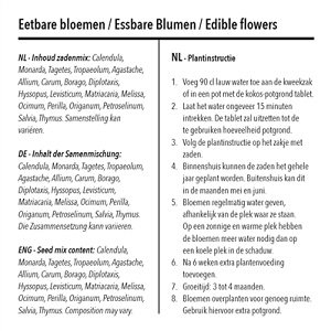 Eetbare bloemen, zadenpakket