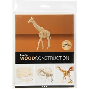 3d houten constructieset giraffe