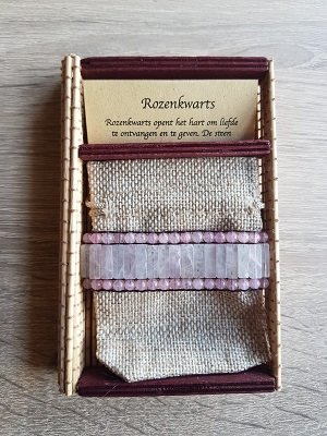 Verstelbare dames armband met natuursteen Rozenkwarts