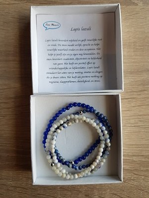 Set van vier damesarmbanden Lapis Lazuli 4mm