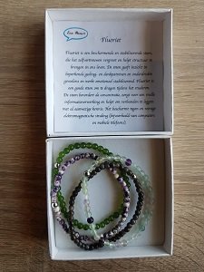 Set van vier damesarmbanden Fluoriet 4mm