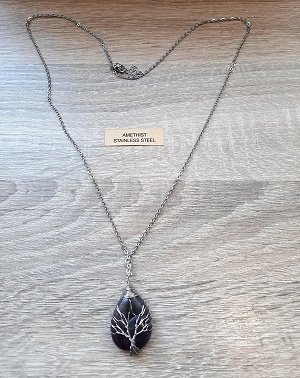 Ketting met natuursteen Amethist