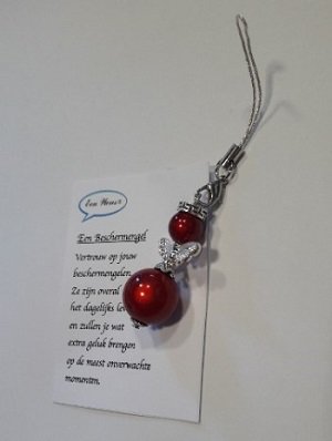 Beschermengel, rood/zilverkleurig