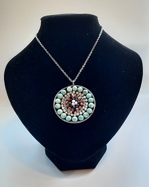 Mandala ketting met natuursteen Turquoise