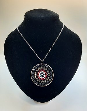 Mandala ketting met natuursteen Onyx