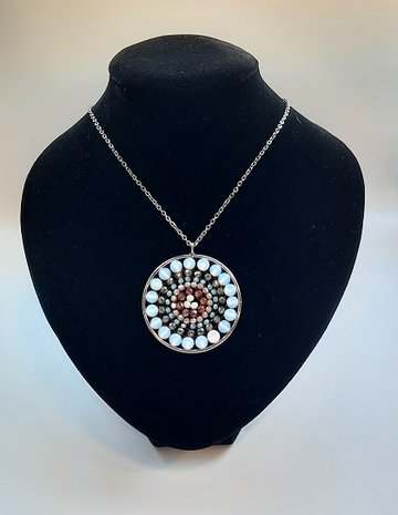 Mandala ketting met Opaliet natuursteen