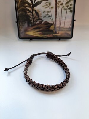 Lederen heren armband bruin