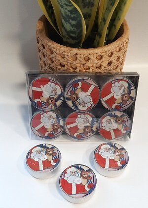 Waxinelichtjes met de kerstman