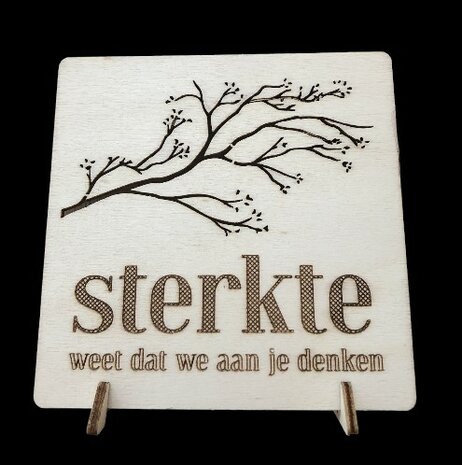 Sterkte wenskaart van hout