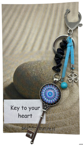 Tassenhanger sleutel key to your heart Blauwvloed