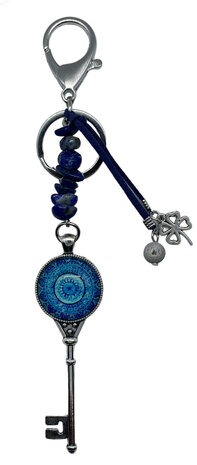 Tassenhanger Sleutel Key to your heart Lapis Lazuli