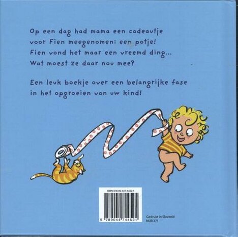 Fien gaat op het potje achterkant van het boekje