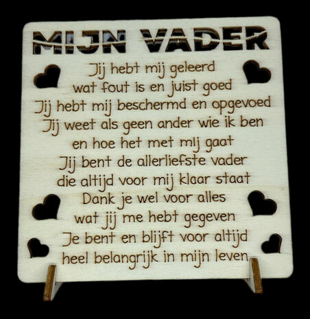 Mijn vader (houten wenskaart)