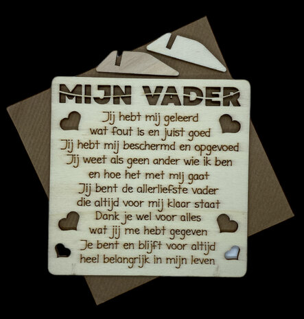 Mijn vader (houten wenskaart)