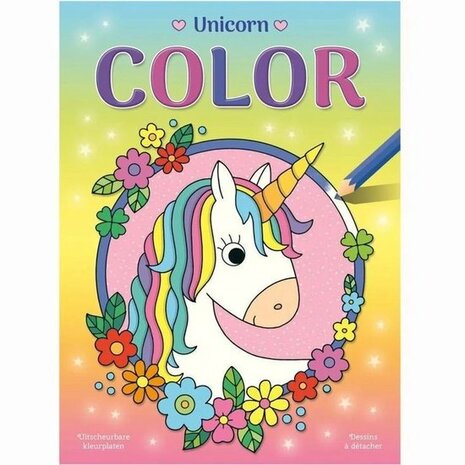 Color Fun Unicorn kleurboek met kleurplaten van eenhoorns, 30 x 22 cm