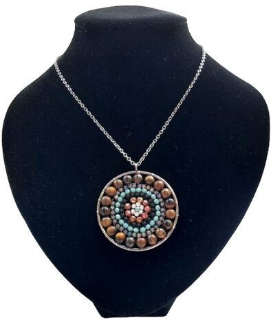 mandala ketting tijgeroog natuursteen