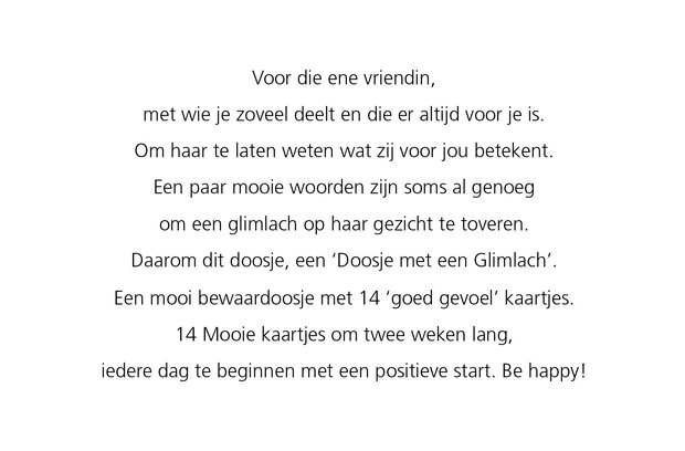 Bewaardoosje met positieve en inspirerende teksten voor vriendin