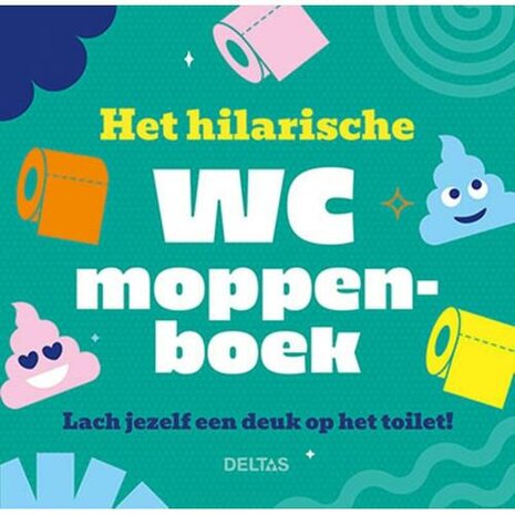 Voorzijde van Het hilarische WC moppen boek in vrolijke kleuren