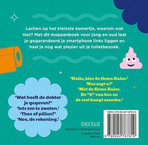 Achterkant hardcover wc moppen boekje