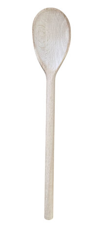 Pollepel van hout met tekst op de achterkant