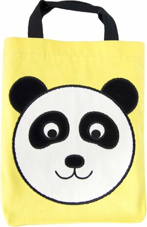 Gele panda tas van canvas – fair trade en handmade