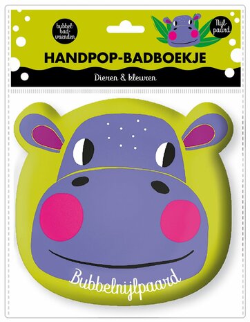 Handpop badboekje Nijlpaard – kleurrijk en waterproof boekje voor in bad