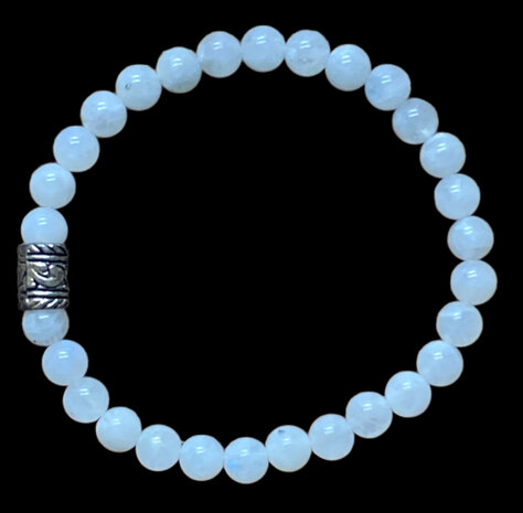 dames armband met maansteen en basic kraal
