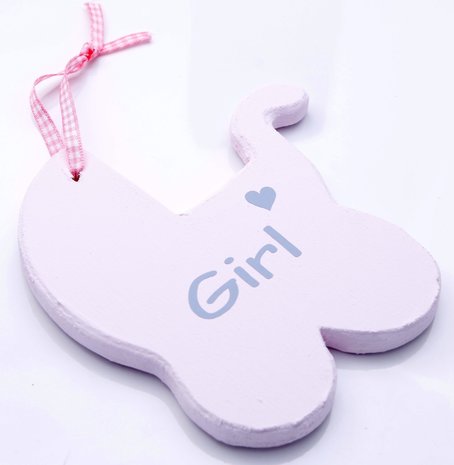 Girl, houten bordje