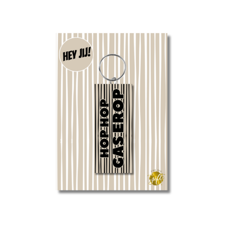 Sleutelhanger Hop hop gas erop close-up