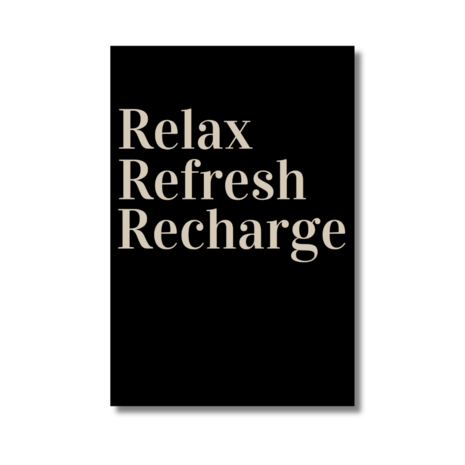 Luxe geurzakje met tekst Relax, Refresh, Recharge
