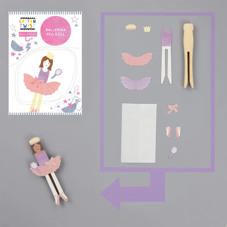 DOE-HET-ZELF ballerina pop set – creatief knutselpakket voor kinderen