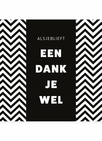 Close-up van de tekst ‘Alsjeblieft een Dankjewel’ op chocolade reep