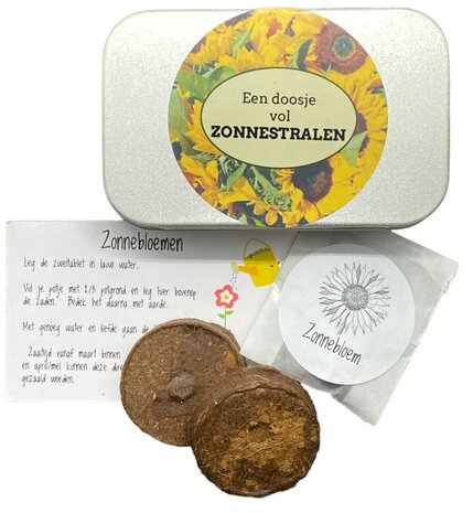 zadendoosje zonnebloemen – een doosje vol zonnestralen