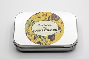 mini tuincadeautje met zaadjes voor zonnebloemen