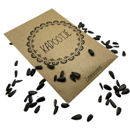 kadootje zonnebloemzaden – bloemenzaadjes in kraftzakje