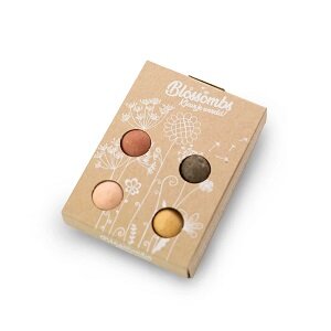 Biologische bloemzaden in bloembommetjes