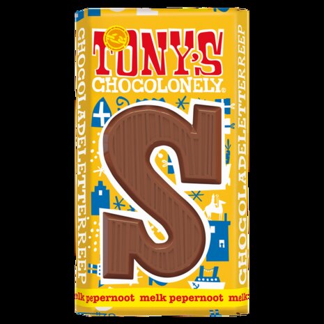 Tony&rsquo;s Chocolonely Sint melk pepernoot reep 180g &ndash; fairtrade chocolade