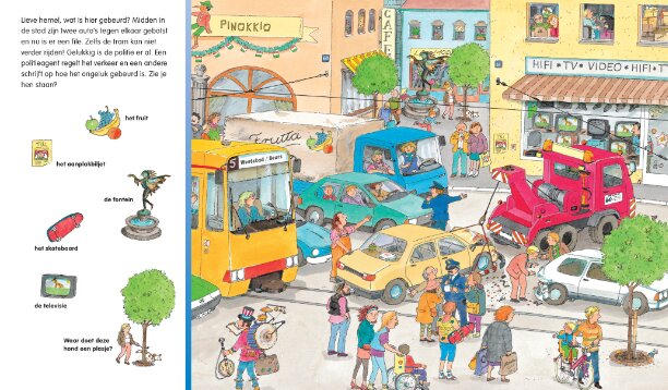 Speurboek met voertuigen en voorleestekst