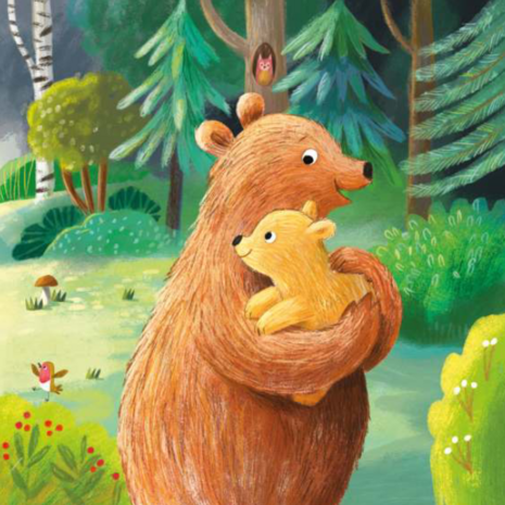 Kinderboek met mooie illustraties en teksten over mama