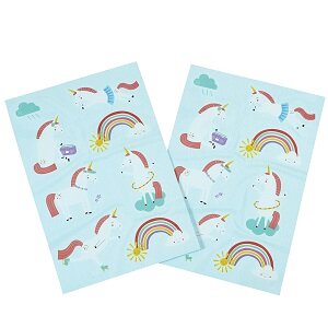 Unicorn tattoo set &ndash; 2 vellen met kleurrijke designs