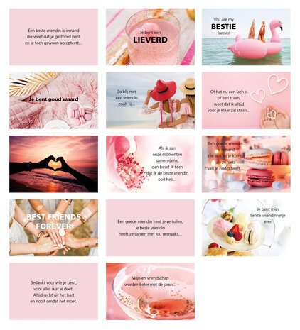 Kaartjes met positieve woorden en lieve boodschappen