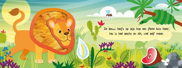 Stevig voelboek met wilde dieren voor baby&rsquo;s