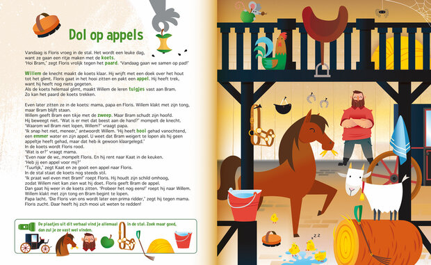 Pagina uit het boek &lsquo;Speuren naar Ridders en Kastelen&rsquo; met kleurrijke illustraties van ridders en kastelen.