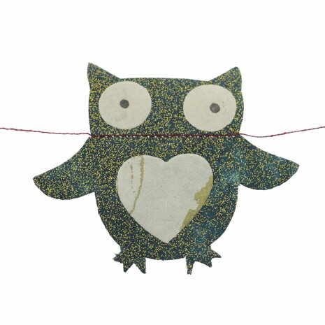Fairtrade decoratieve slinger uilenpapier Nepal
