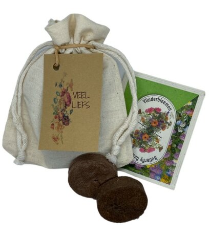 Veel liefs vlinderbloemen zaden met kaartje