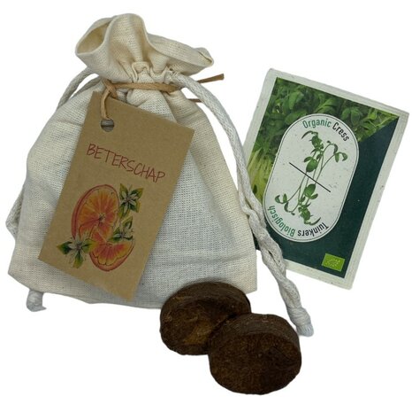 Beterschap zakje tuinkers cadeau