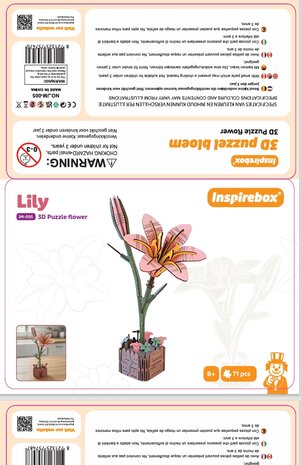 Creatief moederdag cadeau houten modelbouw van een elegante bloem