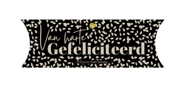 Bath bombs gefelciteerd in een gondelverpakking